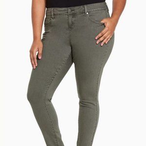 Torrid Ultra Skinny Jeans Olive Green Wash 14R